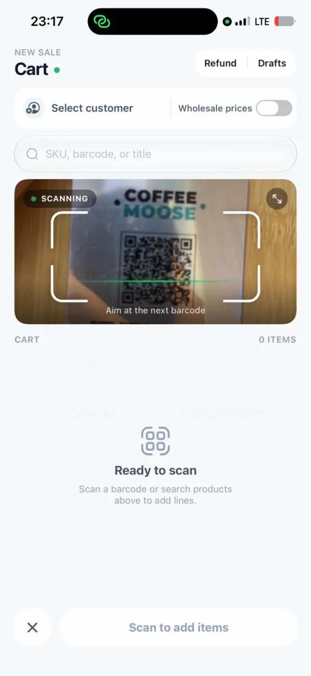 Приложение Refresh: Новая продажа